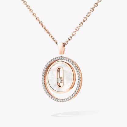 [Regal Jewels]Lucky Move Diamond Necklace in Rose Gold and White Mother-of-Pearl