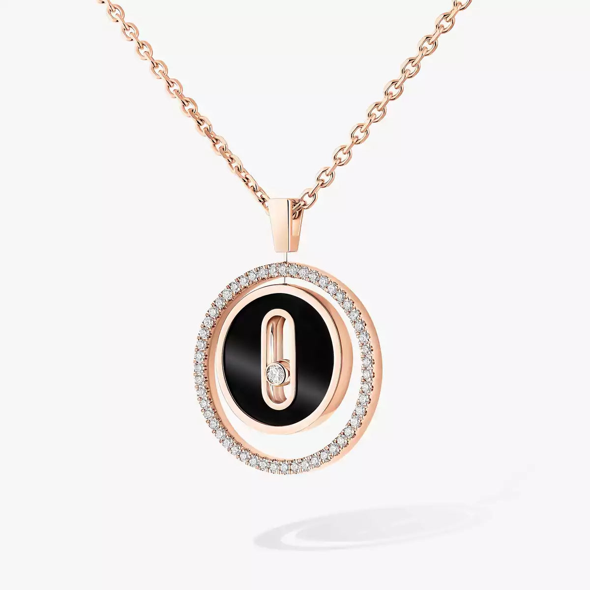 [Regal Jewels]Lucky Move Diamond Necklace in Rose Gold and White Mother-of-Pearl