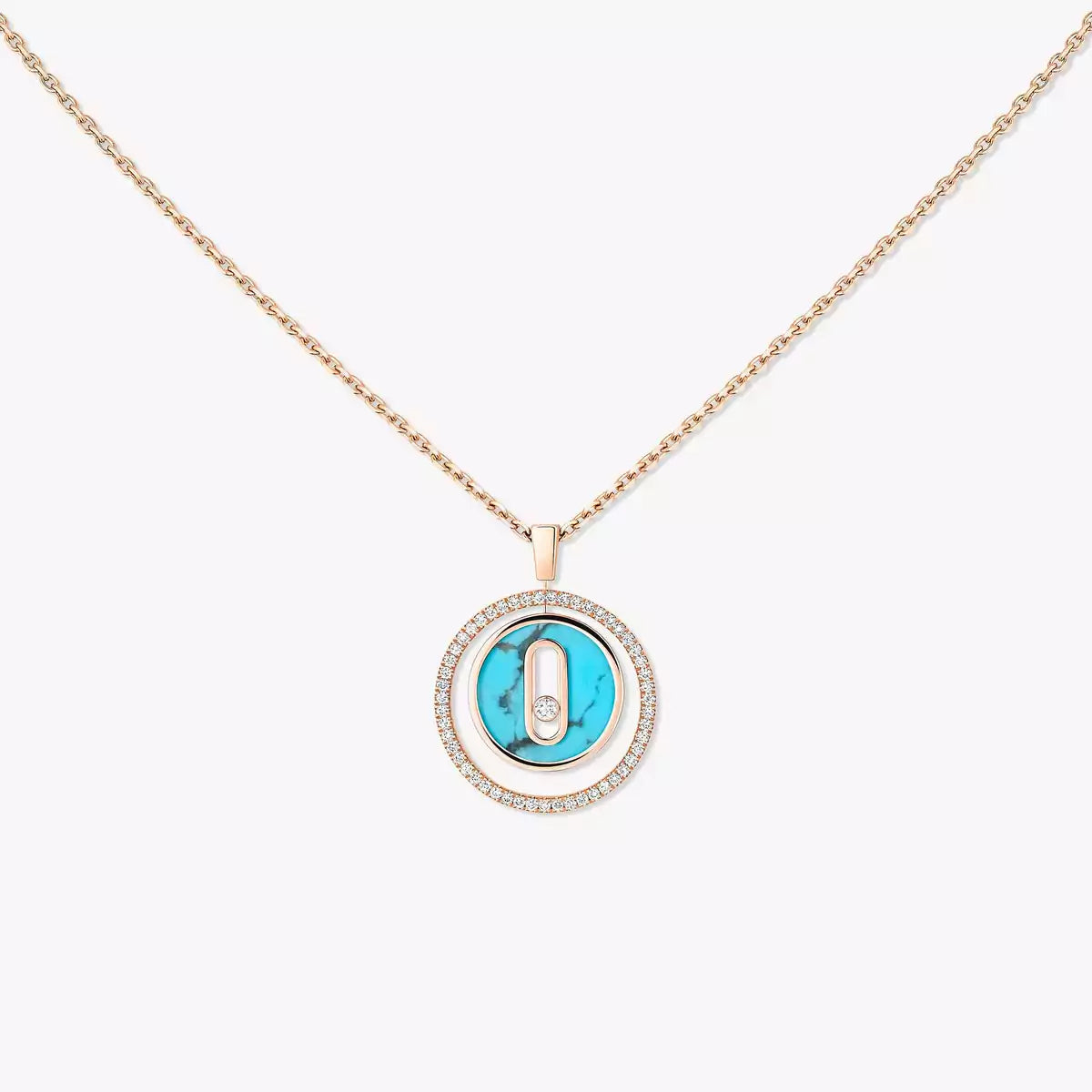 [Regal Jewels]Lucky Move Diamond Necklace in Rose Gold and White Mother-of-Pearl