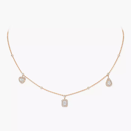 [Regal Jewels]My Twin Diamond Necklace in Silver