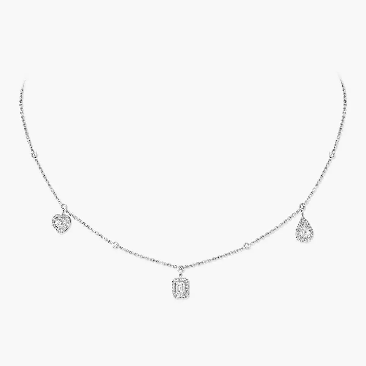 [Regal Jewels]My Twin Diamond Necklace in Silver
