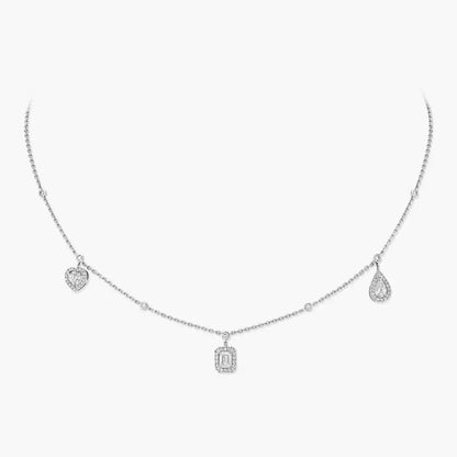 [Regal Jewels]My Twin Diamond Necklace in Silver