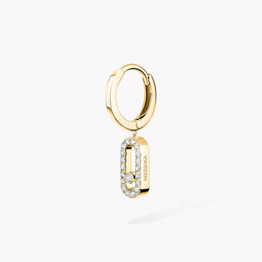 [Regal Jewels]Move Uno Single Diamond Hoop Earring