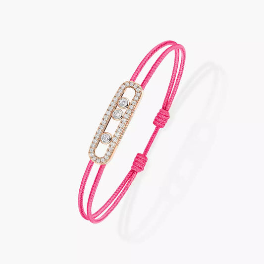 [Regal Jewels]Messika Care(s) pink cord pavé bracelet