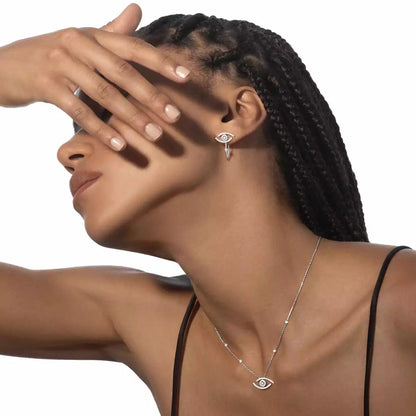 [Regal Jewels]Pave_ Diamond Necklace Lucky Eye