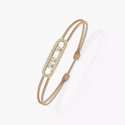 [Regal Jewels]Messika Care(s) pink cord pavé bracelet
