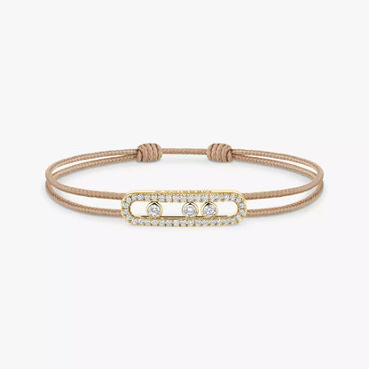 [Regal Jewels]Messika Care(s) pink cord pavé bracelet