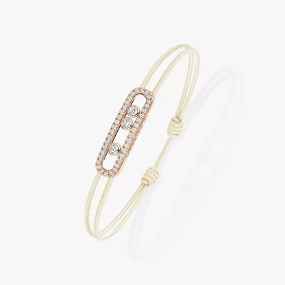 [Regal Jewels]Messika Care(s) pink cord pavé bracelet