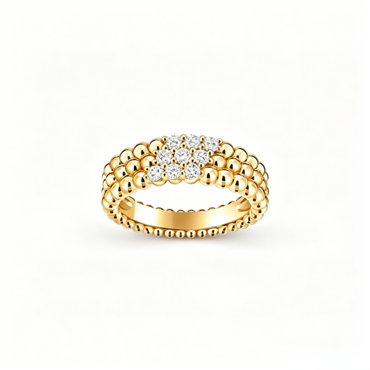 [Regal Jewels] THREE-ROW DIAMOND RING
