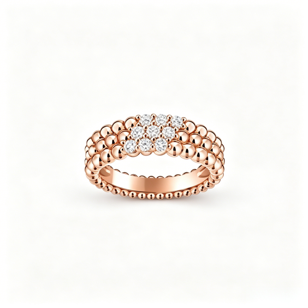 [Regal Jewels] THREE-ROW DIAMOND RING