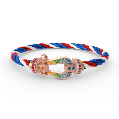 [Regal Jewels]FORCE LARGE HORSESHOE  COLORED DIAMOND BRACELET ROSE GOLD
