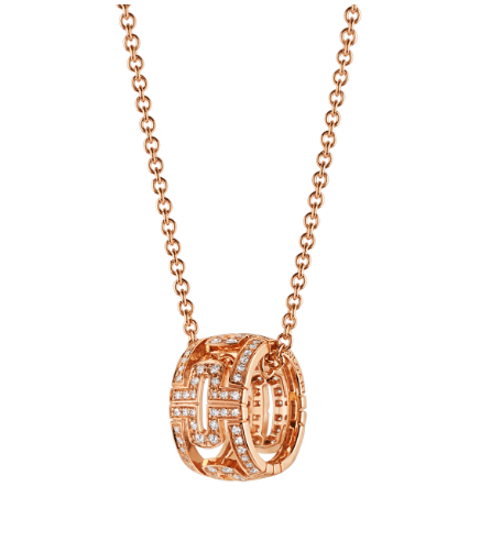 [Aura Jewels]PARENTESI NECKLACE PINK GOLD DIAMOND