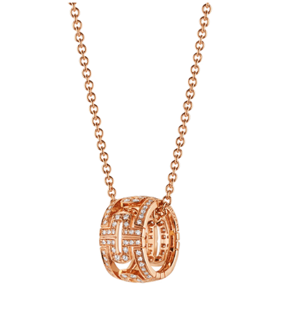 [Aura Jewels]PARENTESI NECKLACE PINK GOLD DIAMOND
