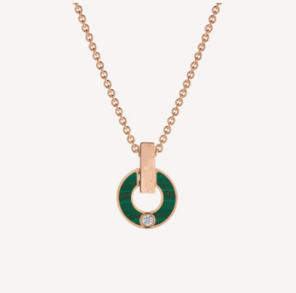 [Aura Jewels]GARI NECKLACE PINK GOLD MALACHITE