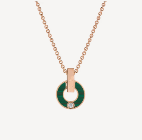 [Aura Jewels]GARI NECKLACE PINK GOLD MALACHITE