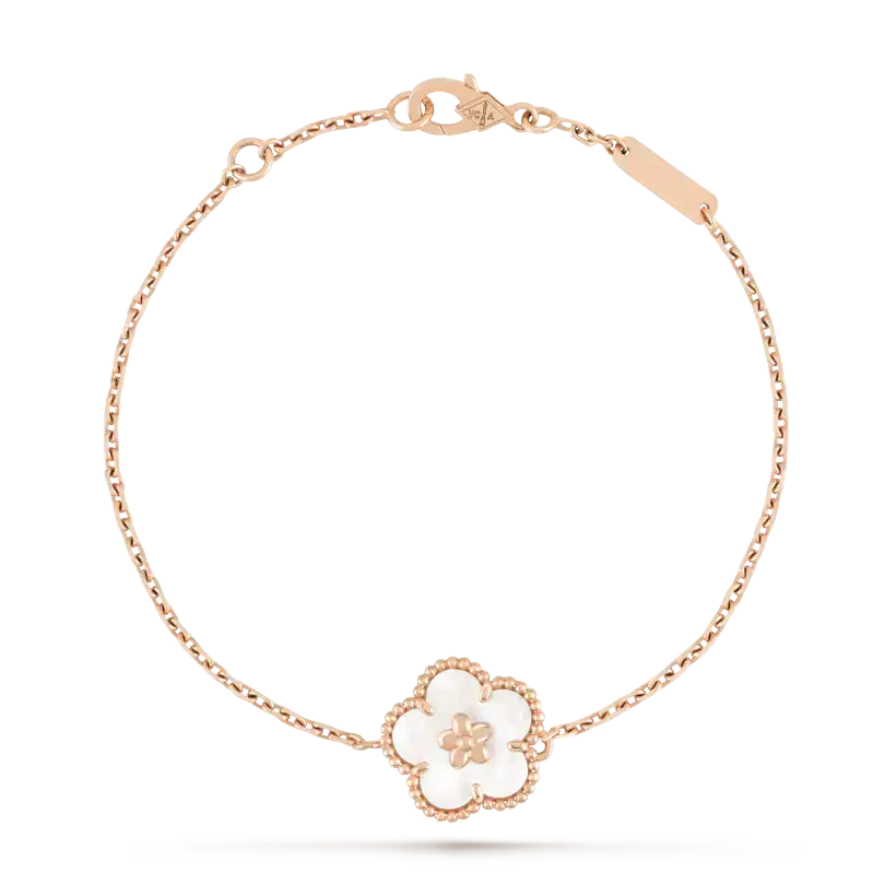 [Regal Jewels]LUCKY WHITE MOP PLUM BLOSSOM  BRACELET