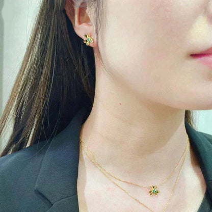 [Regal Jewels]FRIVOLE  FLOWER MALACHITE EARRINGS