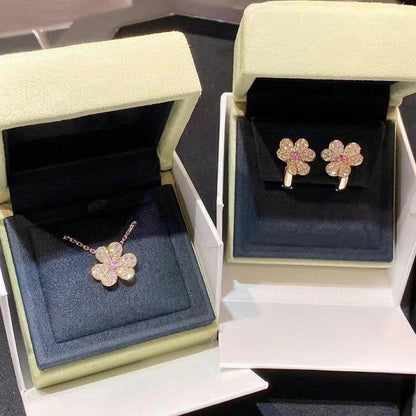 [Regal Jewels]FRIVOLE PINK GOLD FLOWER DIAMOND EARRINGS