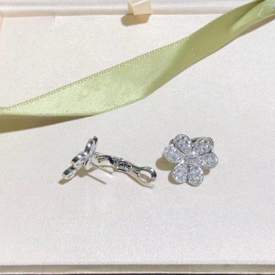 [Regal Jewels]FRIVOLE SILVER FLOWER DIAMOND EARRINGS