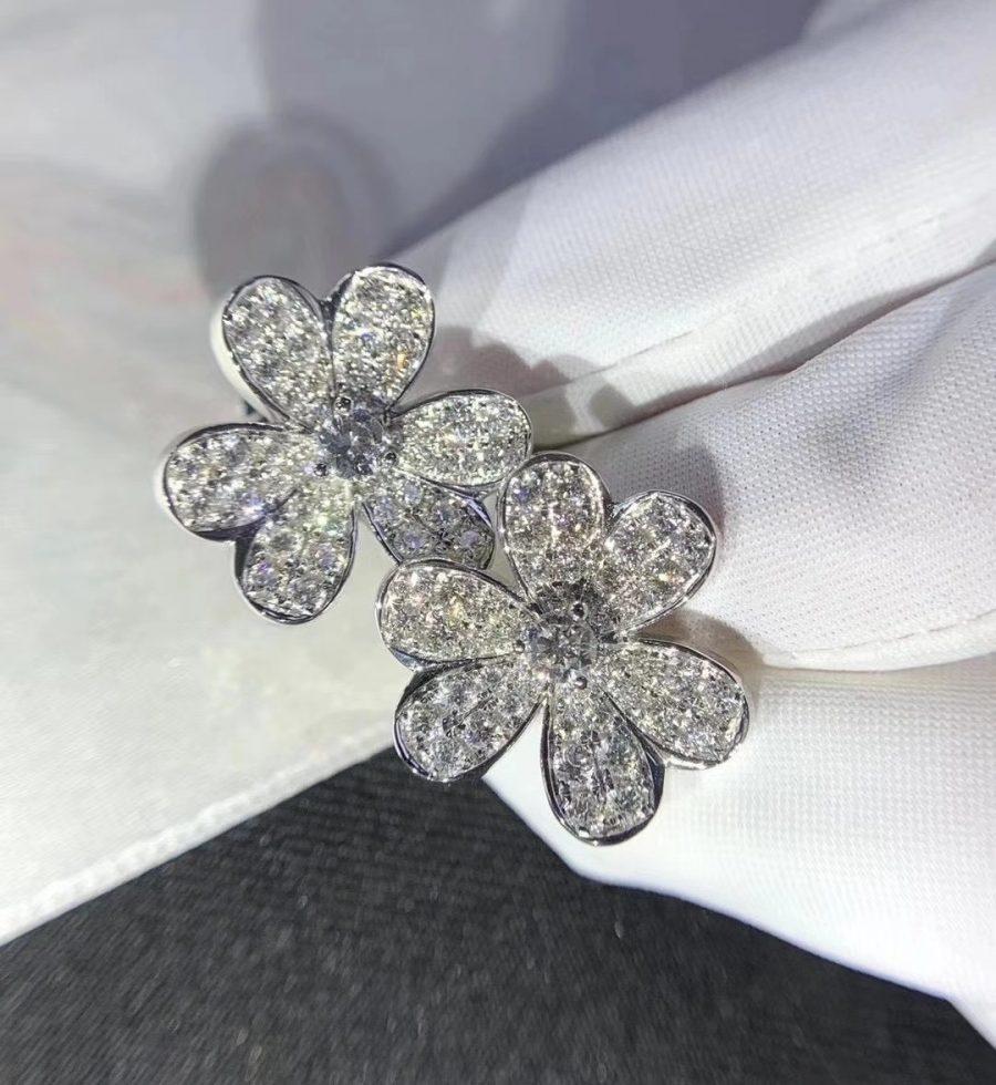 [Regal Jewels]FRIVOLE SILVER FLOWER DIAMOND EARRINGS