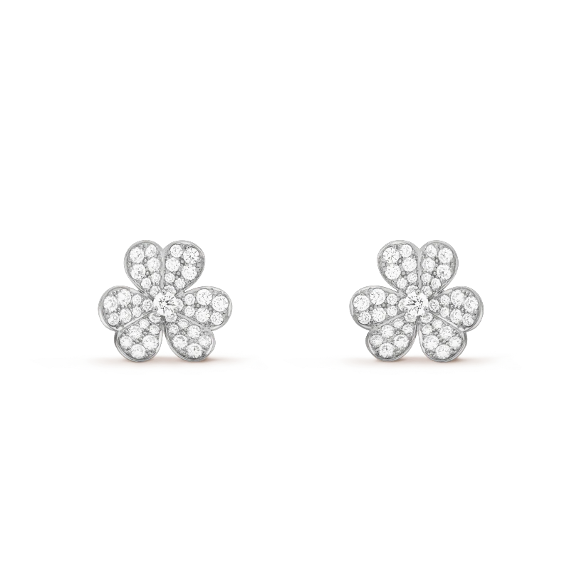 [Regal Jewels]FRIVOLE SILVER FLOWER DIAMOND EARRINGS