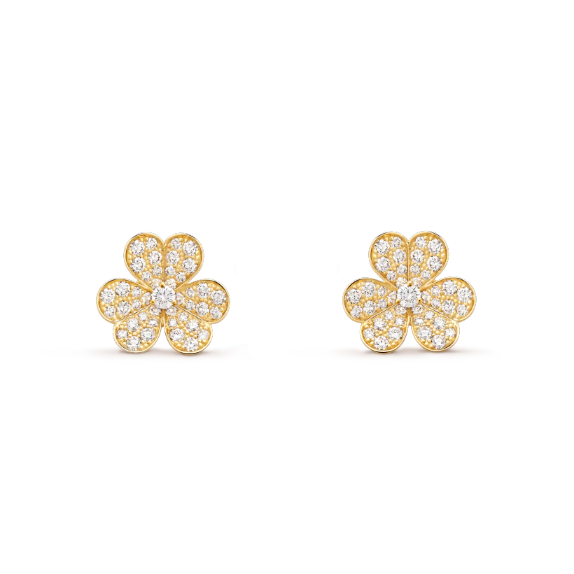 [Regal Jewels]FRIVOLE GOLD FLOWER DIAMOND EARRINGS