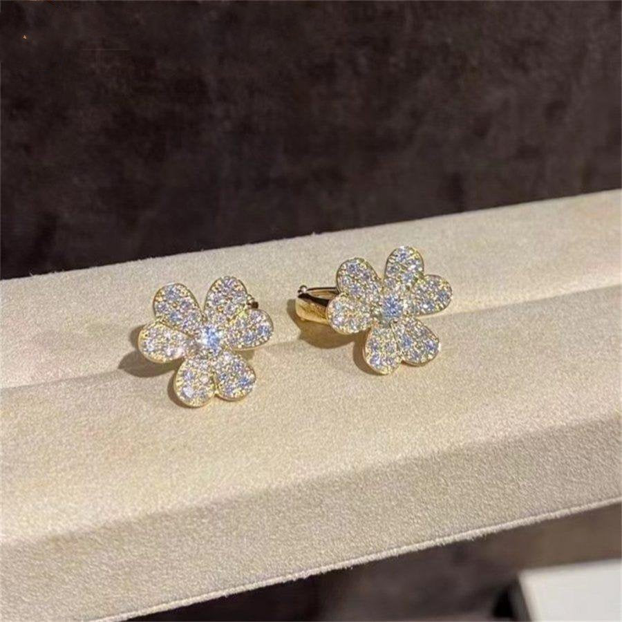 [Regal Jewels]FRIVOLE GOLD FLOWER DIAMOND EARRINGS