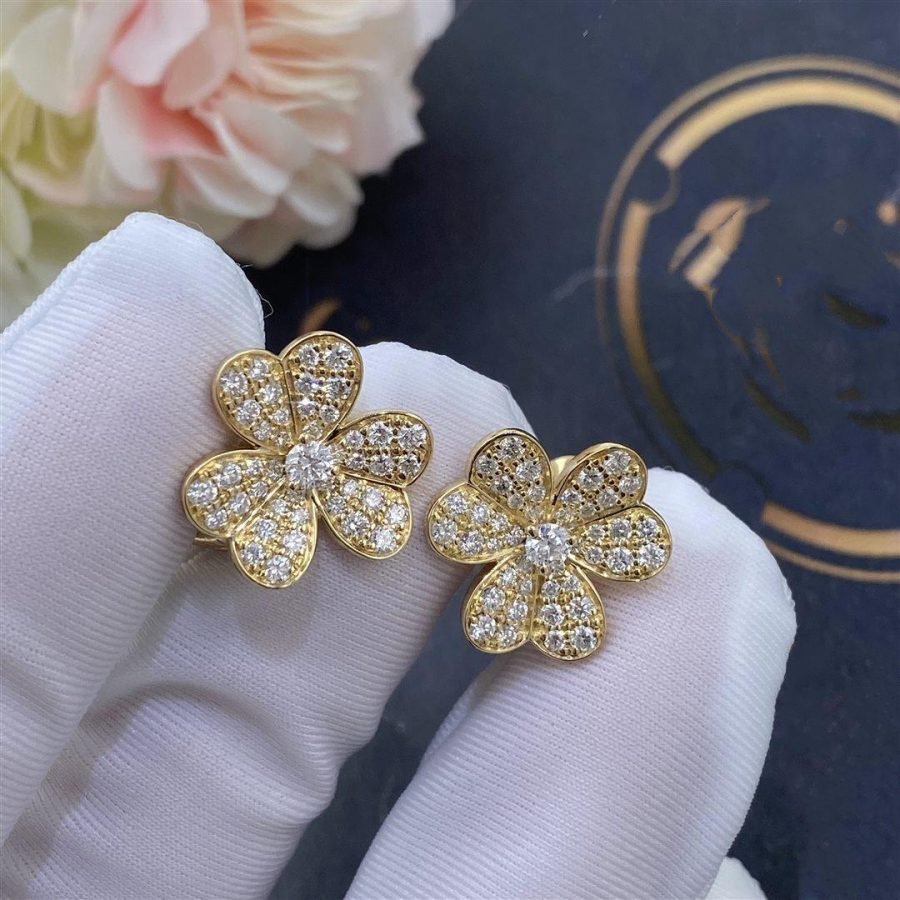 [Regal Jewels]FRIVOLE GOLD FLOWER DIAMOND EARRINGS
