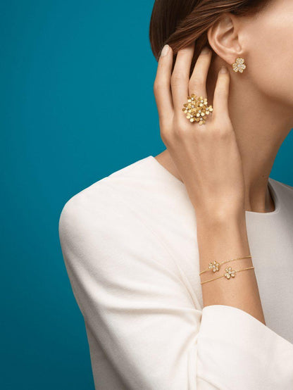 [Regal Jewels]FRIVOLE GOLD FLOWER DIAMOND EARRINGS