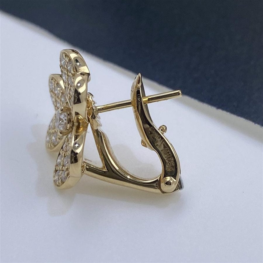 [Regal Jewels]FRIVOLE GOLD FLOWER DIAMOND EARRINGS