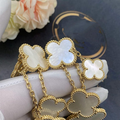 [Regal Jewels]CLOVER EARRINGS WHITE MOP 4 MOTIFS GOLD