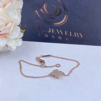[Regal Jewels]CLOVER WHITE MOP SINGLE FLOWER BRACELET