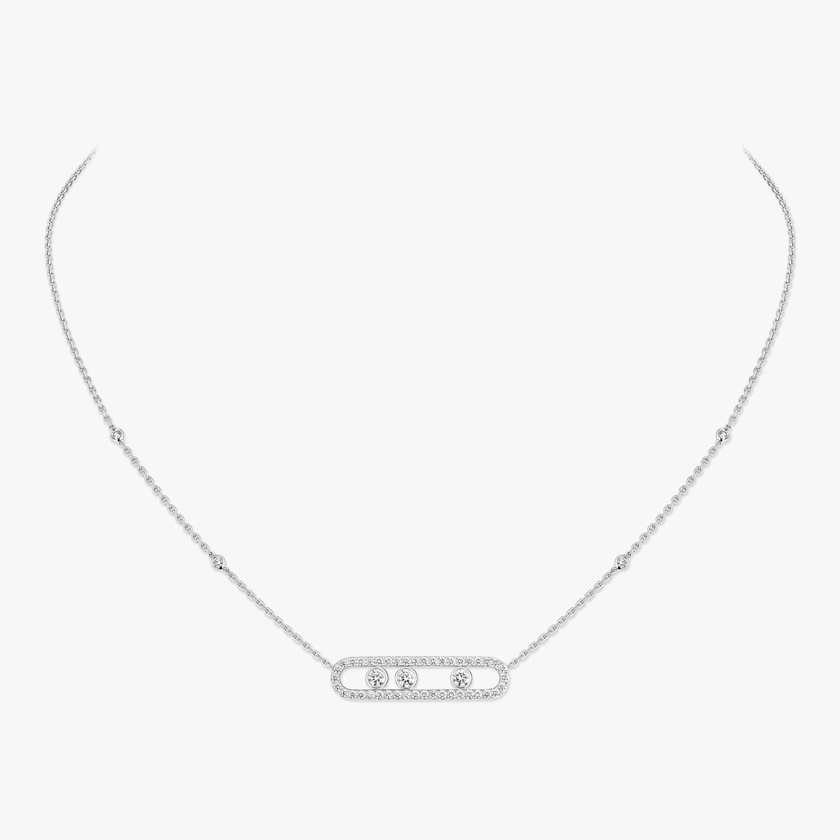 [Regal Jewels] Move Pave_ Rose Gold Diamond Necklace