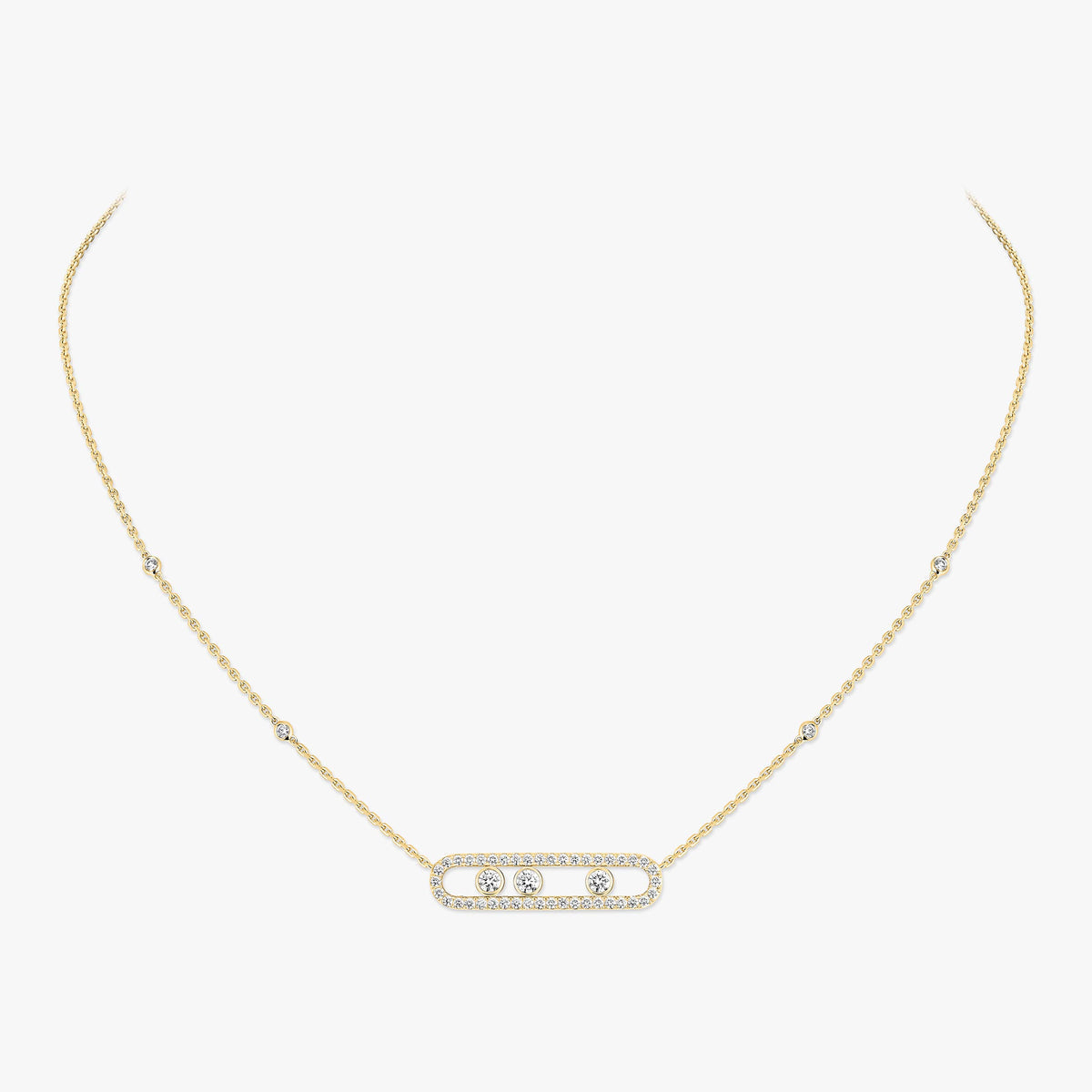 [Regal Jewels] Move Pave_ Rose Gold Diamond Necklace