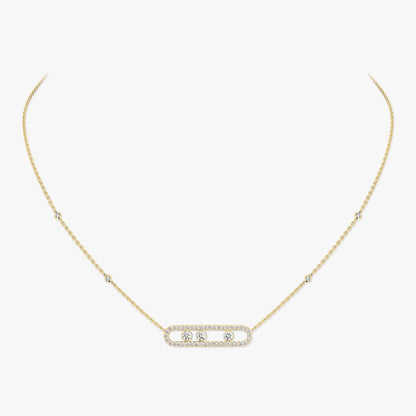 [Regal Jewels] Move Pave_ Rose Gold Diamond Necklace