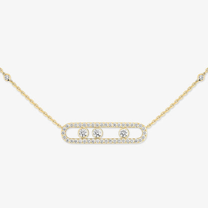 [Regal Jewels] Move Pave_ Rose Gold Diamond Necklace