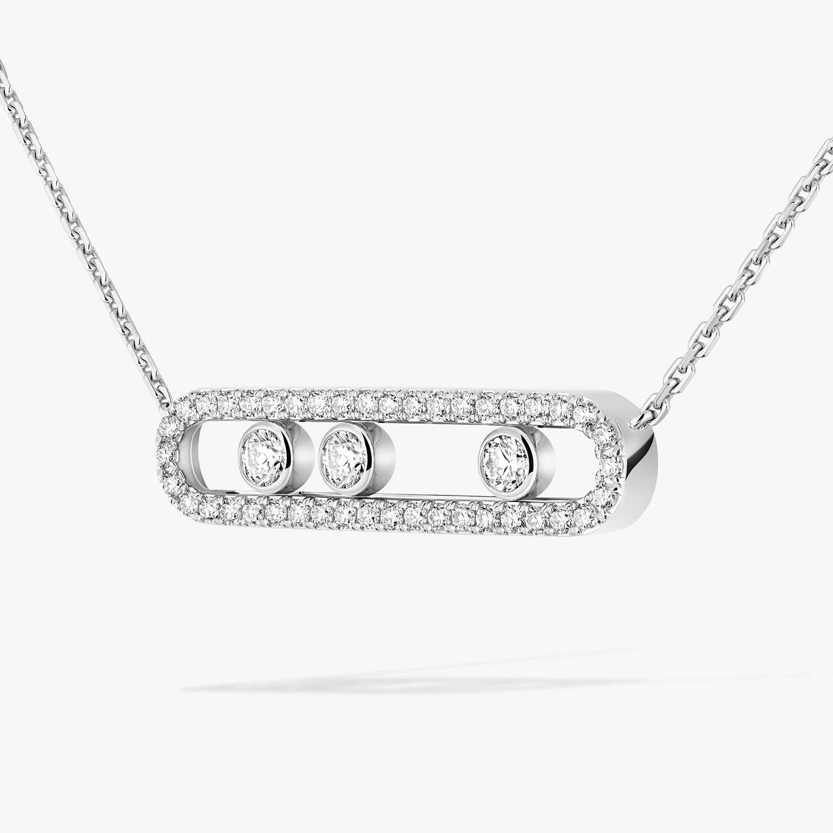 [Regal Jewels] Move Pave_ Rose Gold Diamond Necklace
