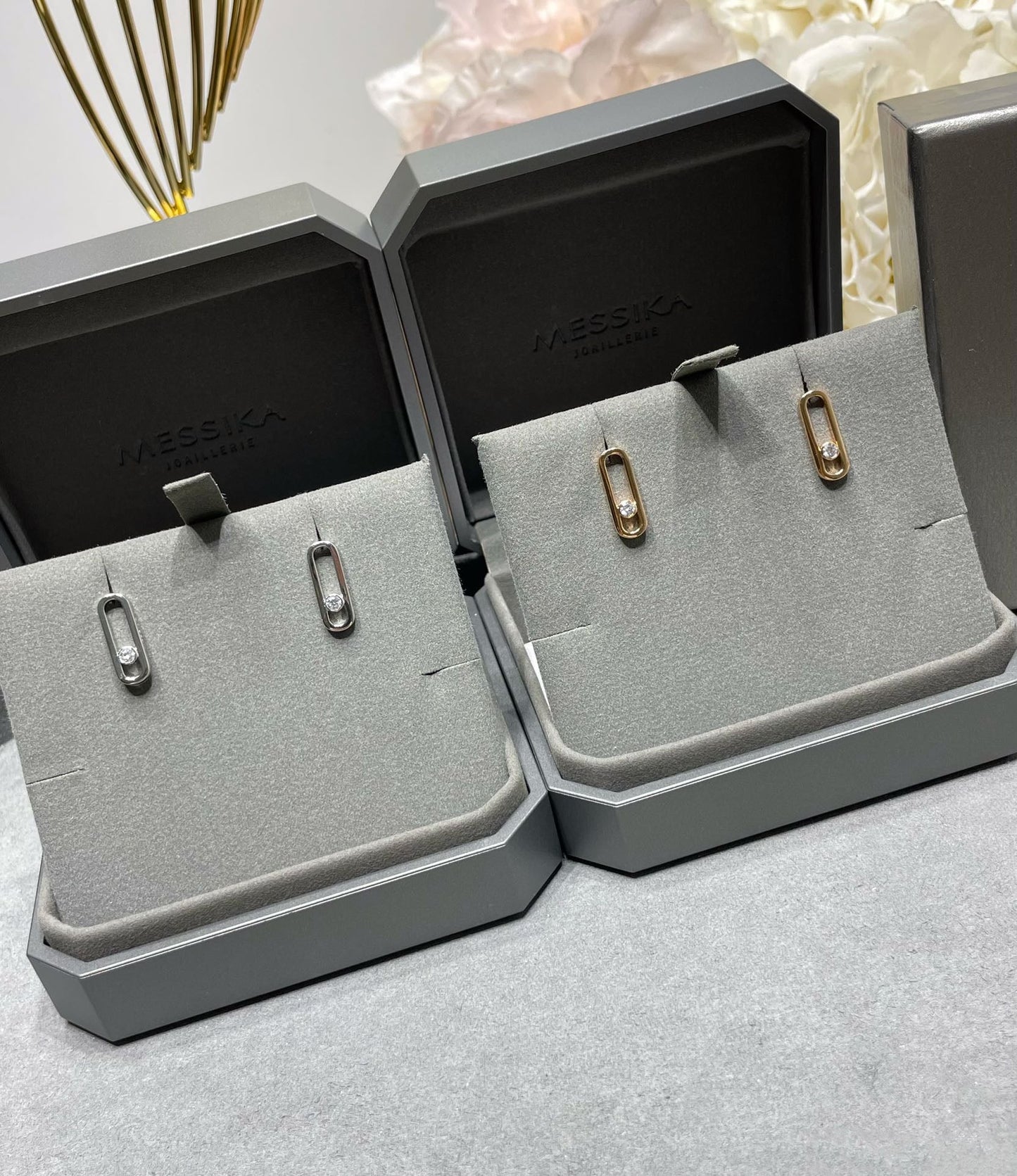 [Regal Jewels]MOVE UNO SMALL 1 DIAMOND EARRINGS