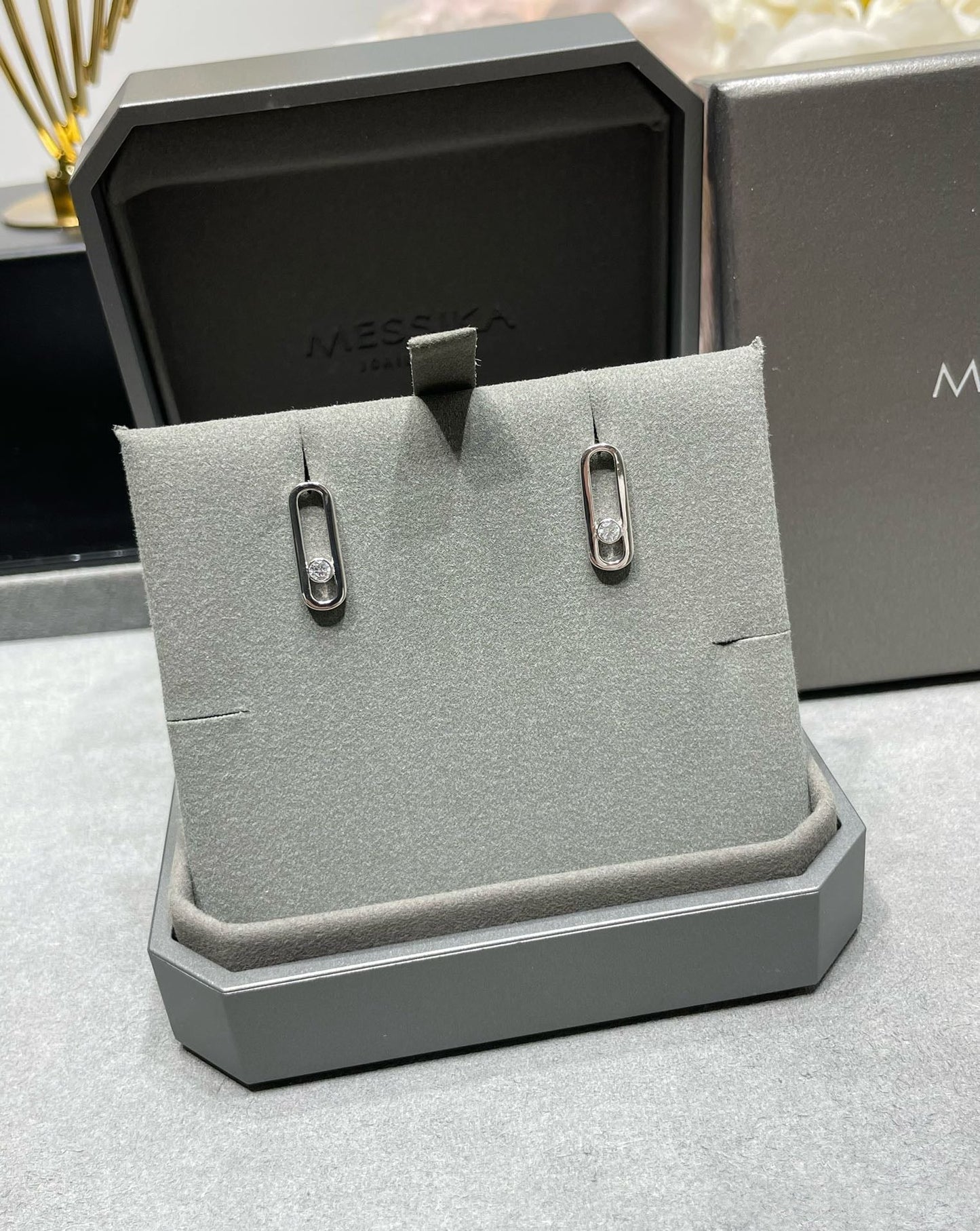 [Regal Jewels]MOVE UNO SMALL 1 DIAMOND EARRINGS