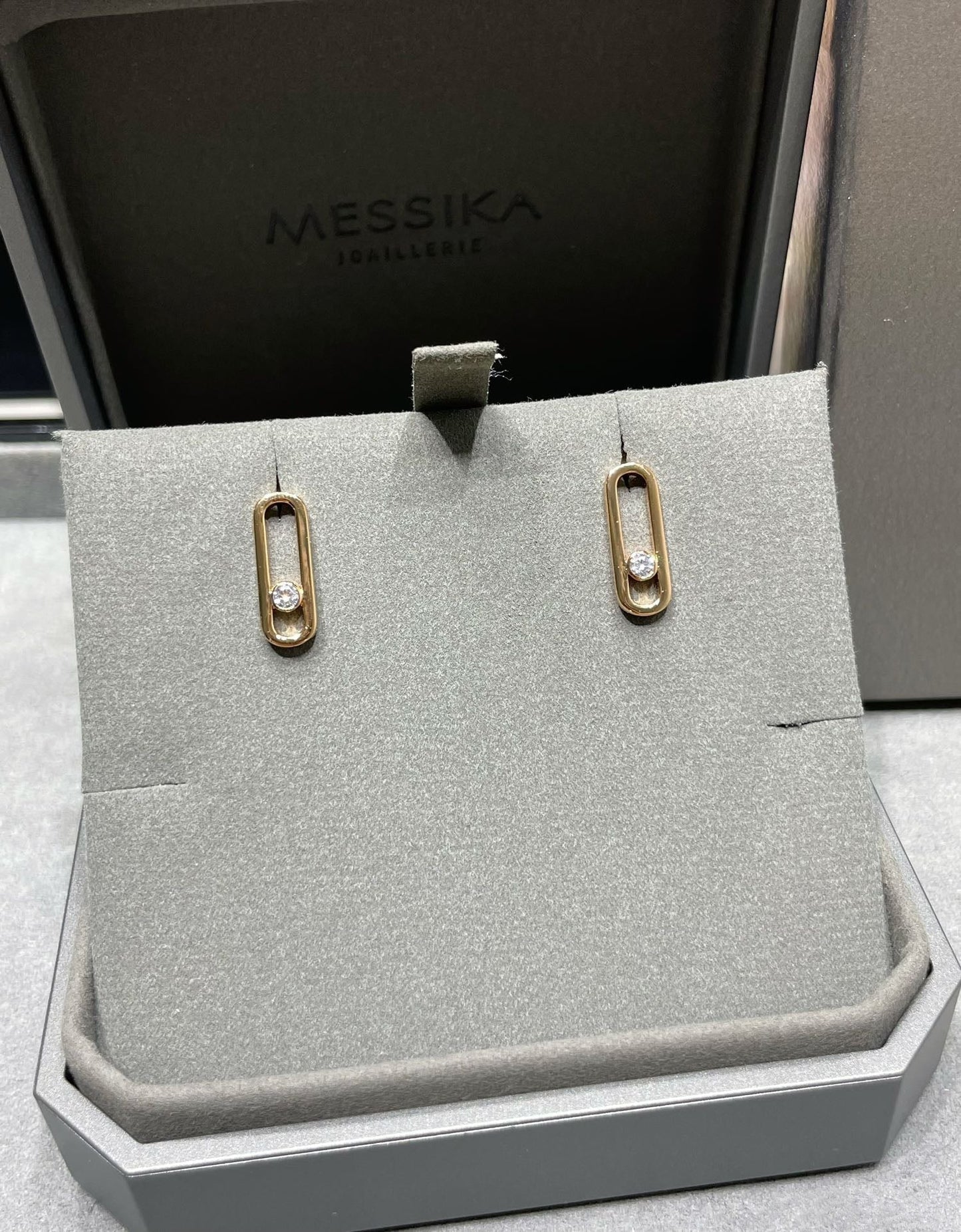 [Regal Jewels]MOVE UNO SMALL 1 DIAMOND EARRINGS