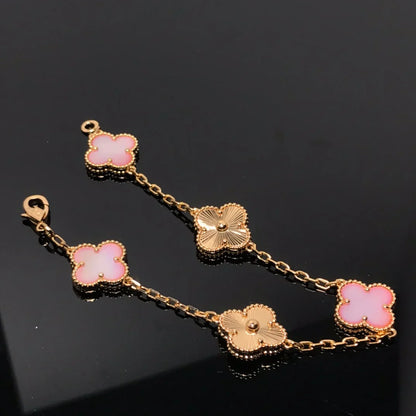 [Regal Jewels]CLOVER 5 MOTIFS  PINK MOP BRACELET COLLECTION