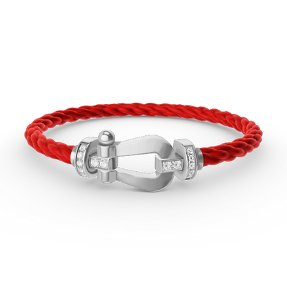 [Regal Jewels]FORCE LARGE HORSESHOE HALF DIAMOND BRACELET SILVER