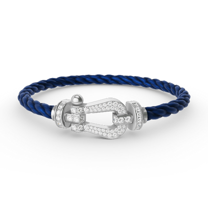 [Regal Jewels]FORCE LARGE HORSESHOE FULL DIAMOND BRACELET SILVER